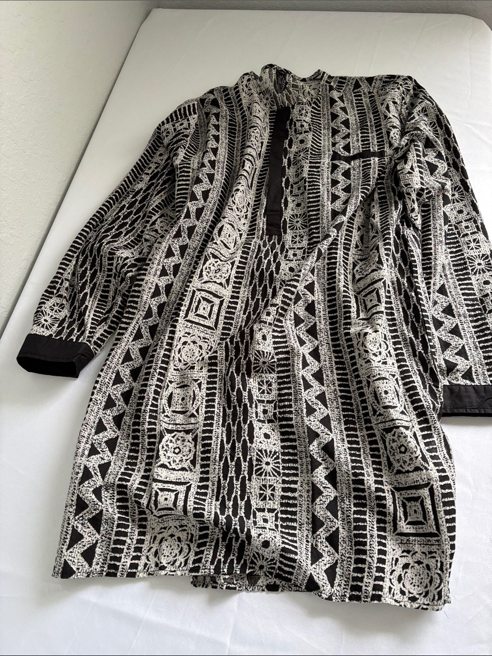 Swim Coverup Luca Nottoni Tunic Top Boho Lightweight 3/4 Sleeve